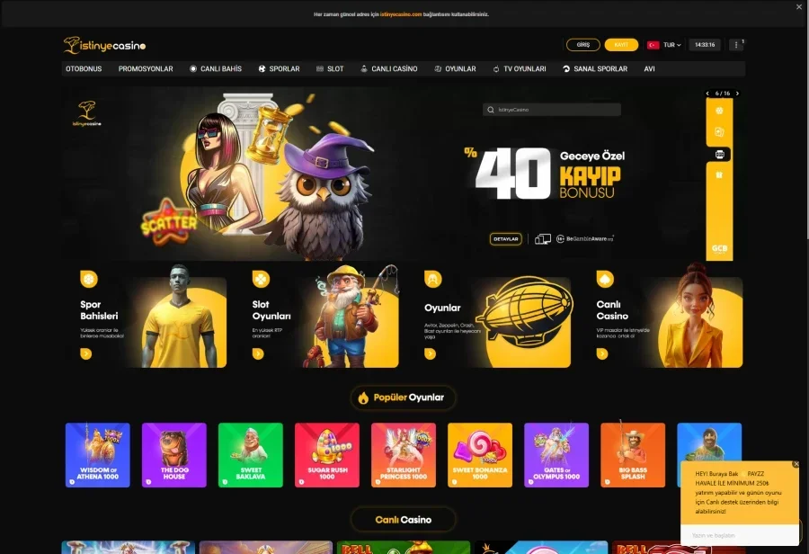 İstinye Casino ekran görüntüsü